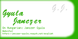 gyula janczer business card